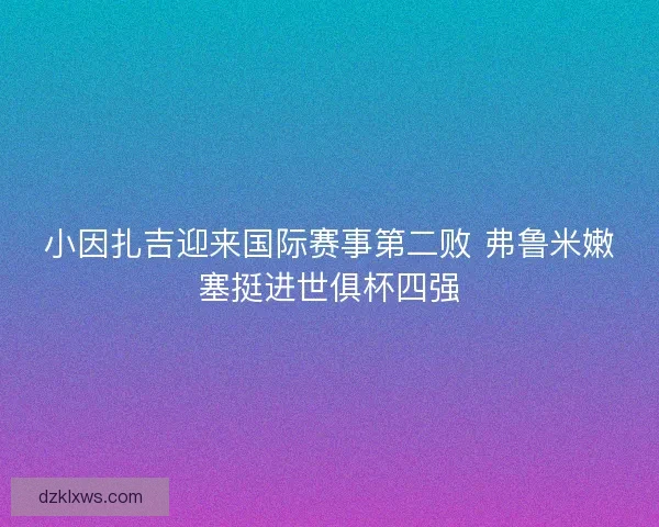 小因扎吉迎来国际赛事第二败 弗鲁米嫩塞挺进世俱杯四强